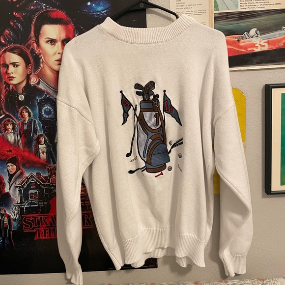 Oversized white golfing sweater - Picture 1 of 3